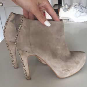 Tan bootie heels